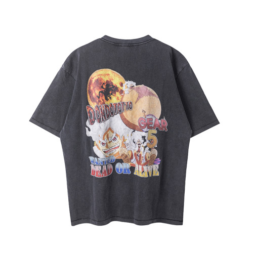 Saint Michael Fashion Pattern Printed Short Sleeve Casual Retro T-shirt