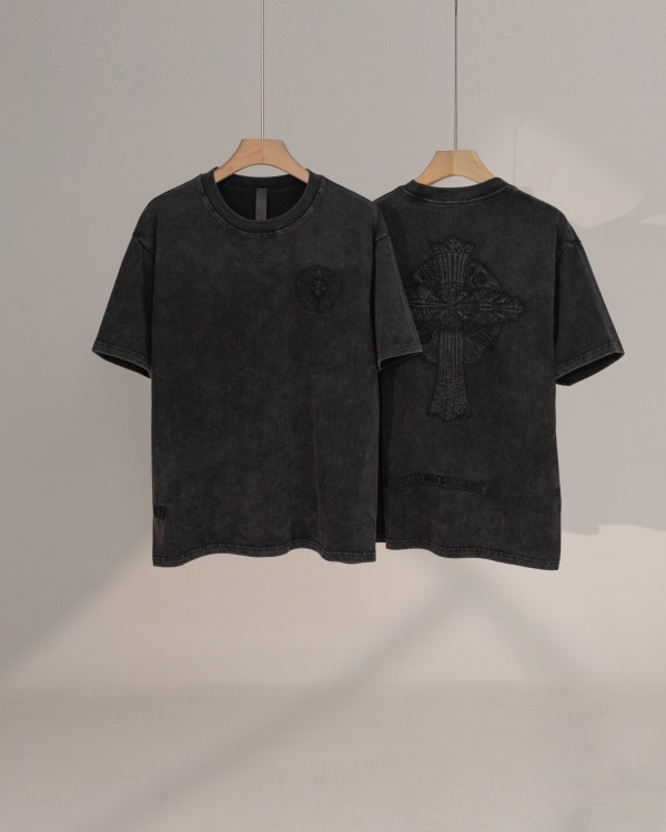 Chrome Hearts Cross Horseshoe Expedition Army Patch Embroidered Cross Hardware Short Sleeves