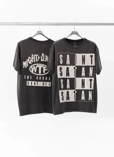 Saint Michael Vintage Washed Classic Printed Short Seeve Unisex Casual Cotton T-shirt