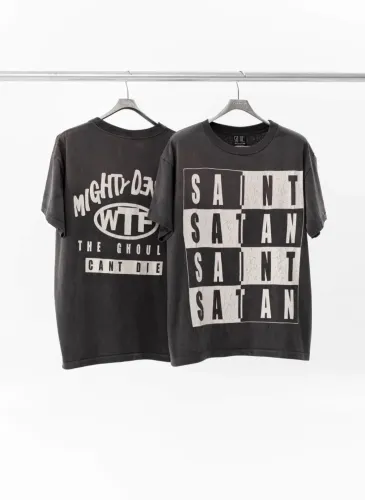 Saint Michael Vintage Washed Classic Printed Short Seeve Unisex Casual Cotton T-shirt