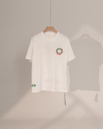 Chrome Hearts Cross Horseshoe Embroidered Cross Short Sleeve Couple Loose Casual T-shirt