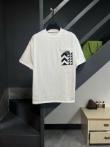 Prada Classic Leather Logo Short Sleeve Unisex Casual Loose T-shirt