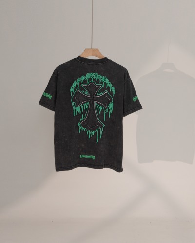 Chrome Hearts Cross Horseshoe Embroidered Cross Short Sleeves