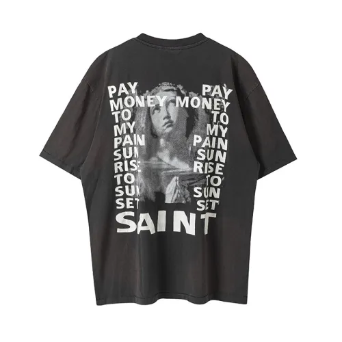 Saint Michael Washed Vintage Fashion Short Sleeve Casual Street Cotton T-shirt