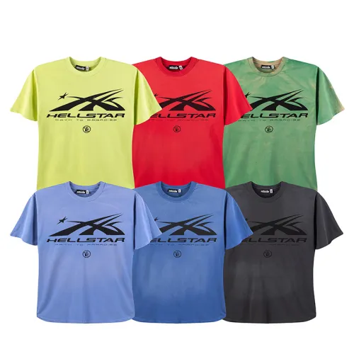 Hellstar Studios Fashion Classic Logo Printed Short Sleeve Unisex Loose Casual T-shirt