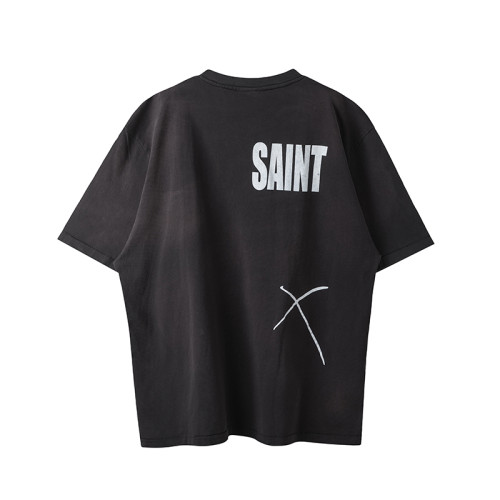 Saint Michael Vintage Washed Crew Neck Short Sleeve Loose Street Retro T-shirt