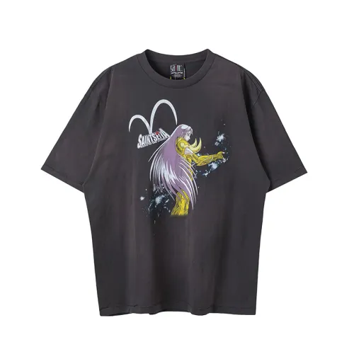 Saint Michael New Saint Seiya Anime Printed Short Sleeve Unisex Casual Street Retro T-shirt