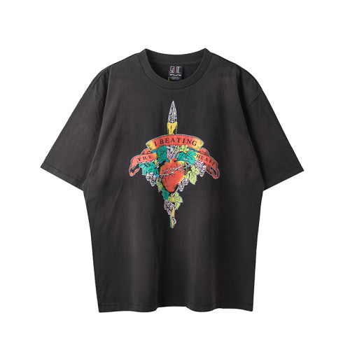 Saint Michael Vintage Washed Crew Neck Short Sleeve Loose Street Retro T-shirt