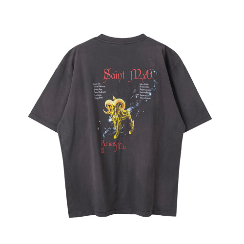 Saint Michael New Saint Seiya Anime Printed Short Sleeve Unisex Casual Street Retro T-shirt