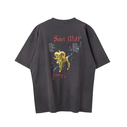 Saint Michael New Saint Seiya Anime Printed Short Sleeve Unisex Casual Street Retro T-shirt