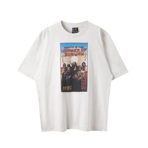 Saint Michael Vintage Fashion Washed Printed Short Sleeve Casual Street T-shirt