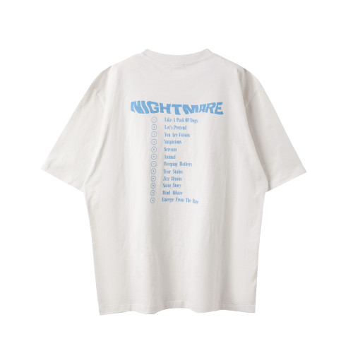 Saint Michael Summer Fashion Short Sleeve Unisex Casual Street White T-shirt