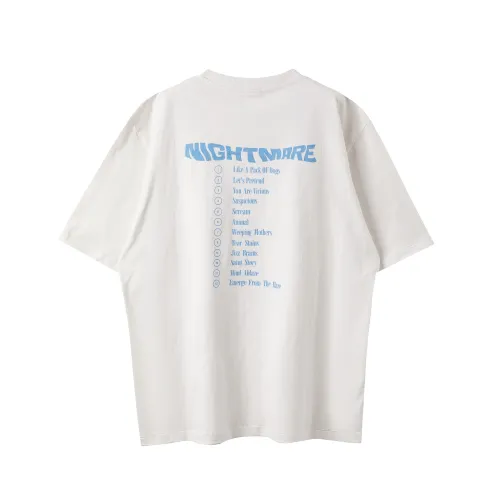 Saint Michael Summer Fashion Short Sleeve Unisex Casual Street White T-shirt