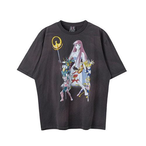 Saint Michael Fashion Retro Anime Goddess T-shirt Casual Street Short Sleeve