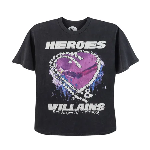 Hellstar Fashion Purple Heart Short Sleeve Unisex Casual Street T-shirt