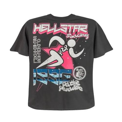 Hellstar Fashion Spirit Race Printed Short Sleeve Casual Street T-shirt