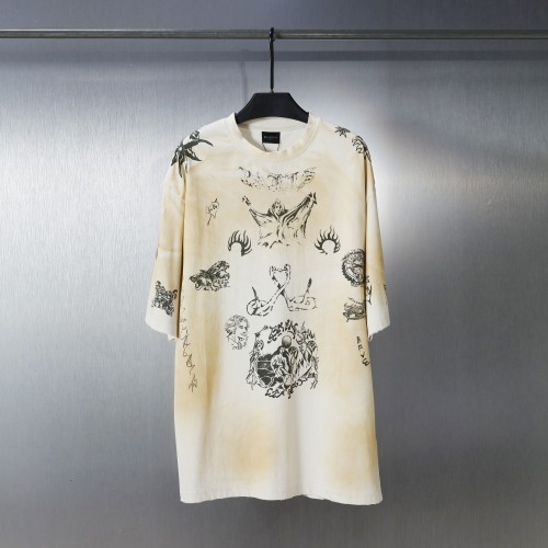 Balenciaga High Street Hand-painted Graffiti Print Short Sleeve Casual Loose T-shirt