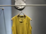 Prada Fashion Unisex Embroidered Logo Mesh Knitted Tank Top