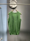 Prada Fashion Unisex Embroidered Logo Mesh Knitted Tank Top