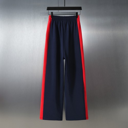 Balenciaga Manchester United Lions Black and Red Spliced Wide Legged Pants Guard Pants