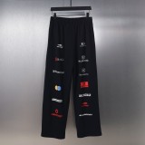 Balenciaga Unisex Colorful Multi Logo Printed Casual Loose Pants