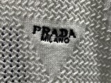 Prada Fashion Unisex Embroidered Logo Mesh Knitted Tank Top