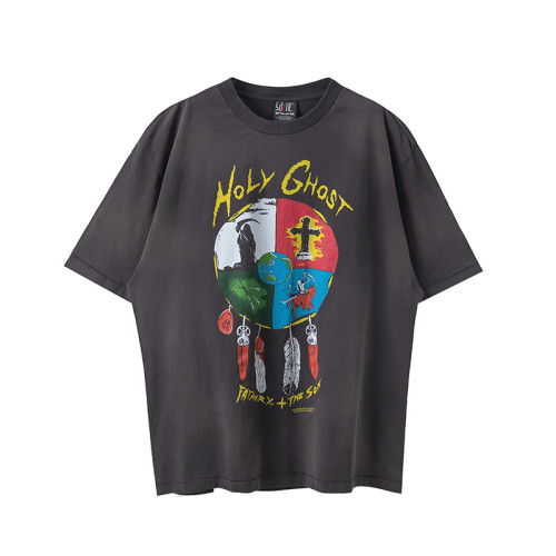 Saint Michael Fashion Neil Young Short Sleeve Unisex Casual Street Retro T-shirt