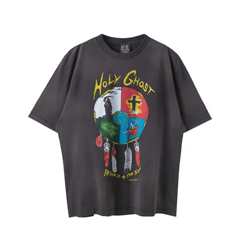 Saint Michael Fashion Neil Young Short Sleeve Unisex Casual Street Retro T-shirt