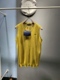 Prada Fashion Unisex Embroidered Logo Mesh Knitted Tank Top