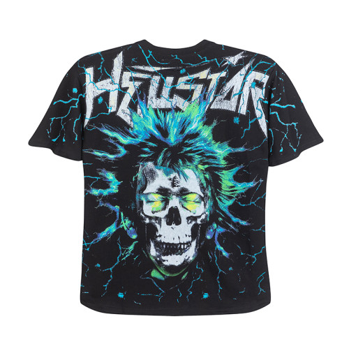 Hellstar Studios Electric Kid Tee Unisex Casual Street Washed Short Sleeve