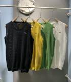 Prada Fashion Unisex Embroidered Logo Mesh Knitted Tank Top