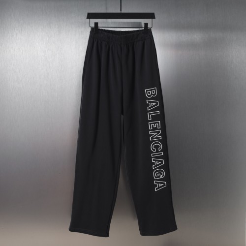 Balenciaga Unisex Letter Logo Embroidered Straight Guard Pants Casual Loose Iron Gray Pants