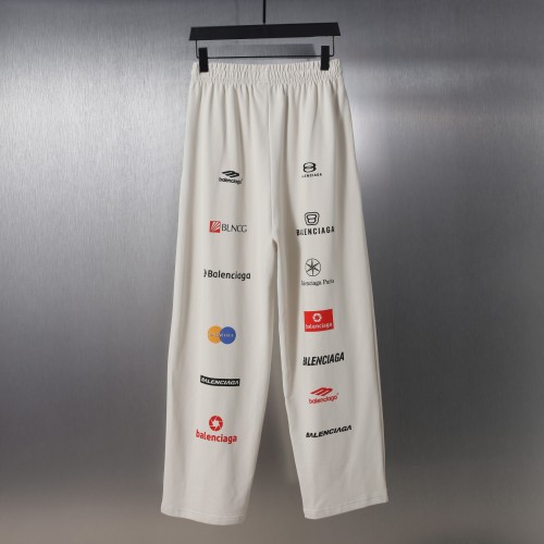 Balenciaga Unisex Colorful Multi Logo Printed Casual Loose Pants