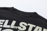 Hellstar Studios Fashion Classic Profile Logo Short Sleeve Unisex Casual Street Washed Tee