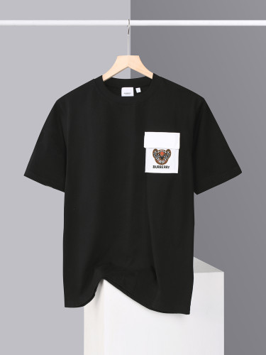 Burberry Classic Panda Pocket Embroidered Round Neck Short Sleeve Couple Casual T-shirt