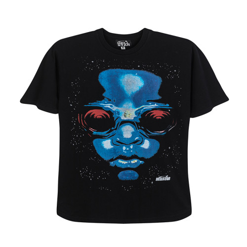 Hellstar Fashion Future Printed Short Sleeve Unisex Casual Street Distressed Tee