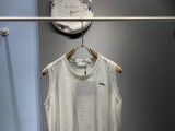 Prada Fashion Unisex Embroidered Logo Mesh Knitted Tank Top