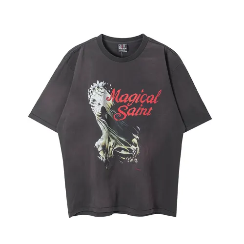 Saint Michael New Summer Washed Short Sleeve Unisex Casual Street Tee
