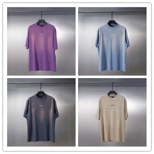 Balenciaga Fashion Letter Embroidery Casual Loose Round Neck Short Sleeve T-shirt