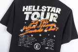 Hellstar Studios Fashion Classic Profile Logo Short Sleeve Unisex Casual Street Washed Tee