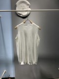 Prada Fashion Unisex Embroidered Logo Mesh Knitted Tank Top