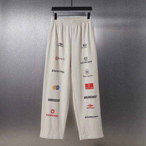 Balenciaga Unisex Colorful Multi Logo Printed Casual Loose Pants