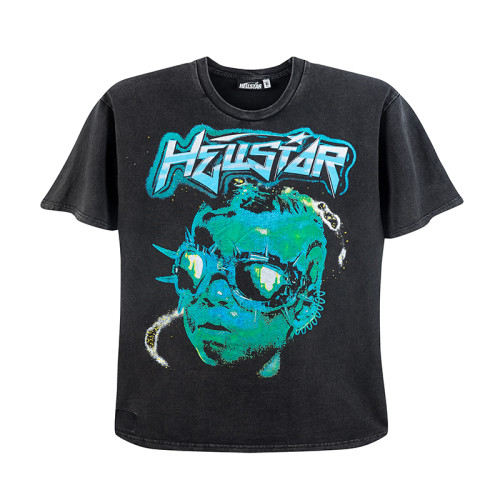 Hellstar Fashion Classic Future Printed Short Sleeve Casual Street T-shirt