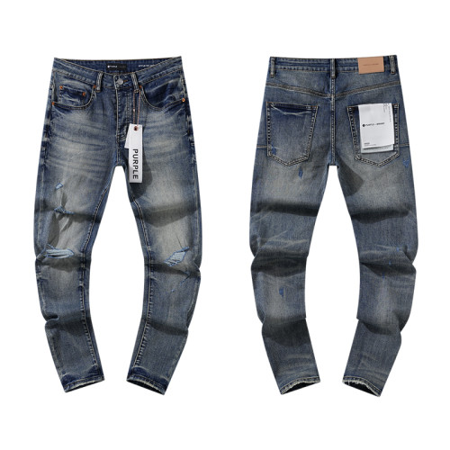 Purple Brand New Fashion Vintage Washed Jeans Street Casual Sknny Denim Pants