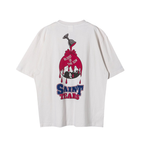 Saint Michael x Denim Tears Fashion Printed T-shirt Unisex Casual Street Short Sleeve