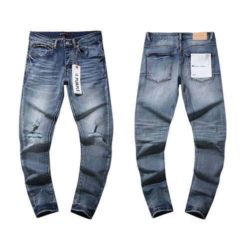 Purple Brand Fashion Vintage Distressed Jeans Unisex Casual Street Ripped Pants