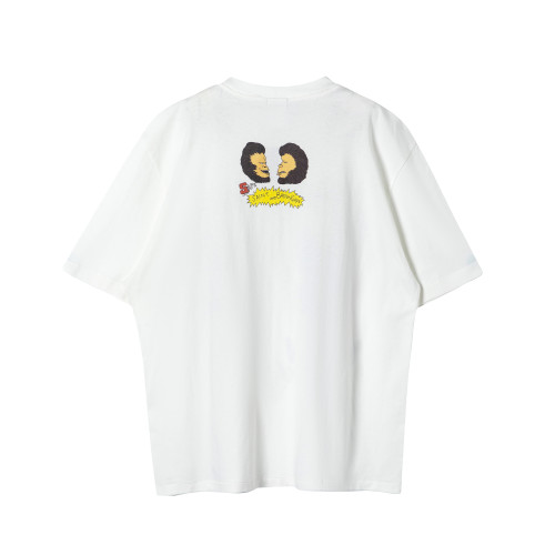 Saint Michael Cartoon Fashion Printed Short Sleeve Unisex Casual Street Crew Neck Tee