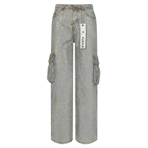Purple Brand Fashion Casual Pocket Jeans Unisex Street Retro Pants