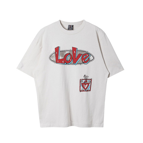 Saint Michael Fashion Letters Love Printed T-shirt Unisex Casual Street Short Sleeve