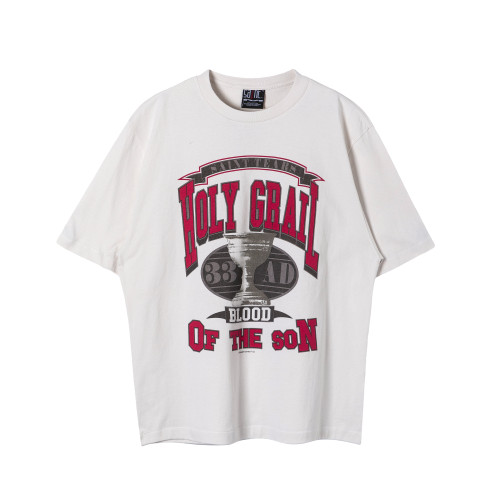 Saint Michael x Denim Tears Fashion Printed T-shirt Unisex Casual Street Short Sleeve